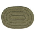 thumbnail image 1 of 3.5' x 5.5' Olive Green and Brown All Purpose Handcrafted Reversible Oval Area Throw Rug, 1 of 3