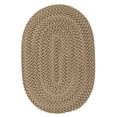 thumbnail image 1 of 2' x 11' Brown and Beige All Purpose Handcrafted Reversible Oval Area Throw Rug Runner, 1 of 3