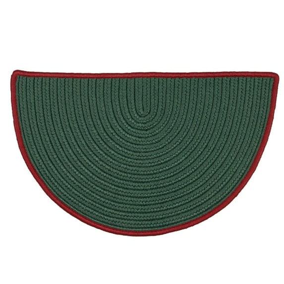 Colonial Mills 18" x 30" Green and Red Slice Handmade Braided Hearth Rug