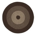 thumbnail image 1 of 13' Brown and Ivory Bordered All Purpose Handcrafted Reversible Round Outdoor Area Throw Rug, 1 of 2