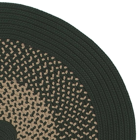 Colonial Mills 2' x 10' Dark Green and Brown All Purpose Handcrafted Reversible Oval Outdoor Area