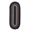 thumbnail image 1 of Colonial Mills 2' x 9' Navy Blue and Beige All Purpose Handcrafted Reversible Oval Outdoor Area, 1 of 2