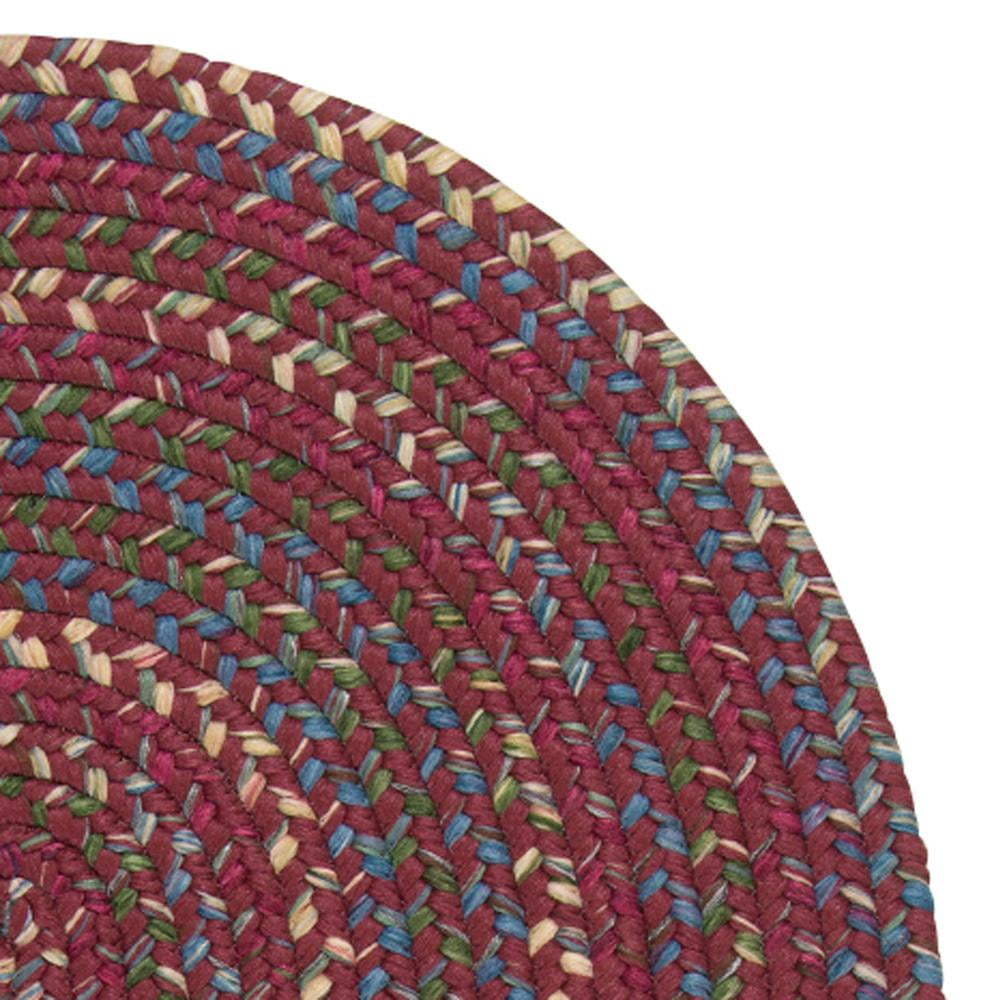 Burgundy Oval Braided Synthetic 2x3 Area Rug