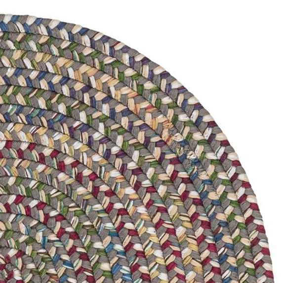 Colonial Mills 1.6' x 2.5' Gray and Red All Purpose Handcrafted Reversible Oval Area Throw Rug