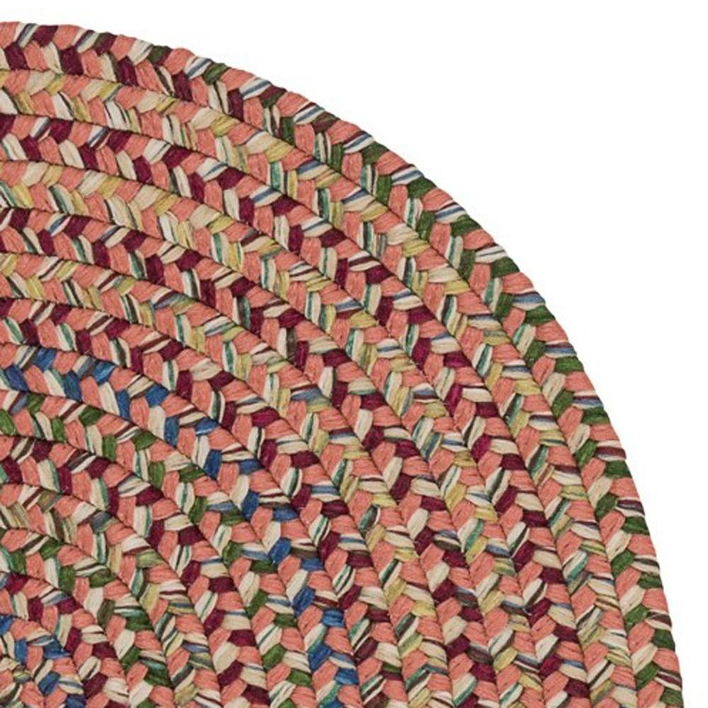 Handmade Red and Multicolor Oval Braided Area Rug 2x4