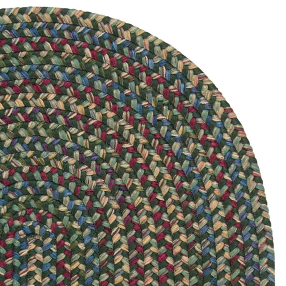 7' x 7' Blue and Green All Purpose Handcrafted Reversible Round Area Throw Rug