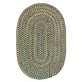 thumbnail image 1 of 10' x 14' Moss Green and Red All Purpose Handcrafted Reversible Oval Area Throw Rug, 1 of 2
