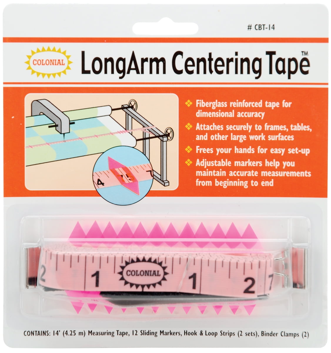 Colonial Needle CBT-14 LongArm Centering Tape - 14 ft.