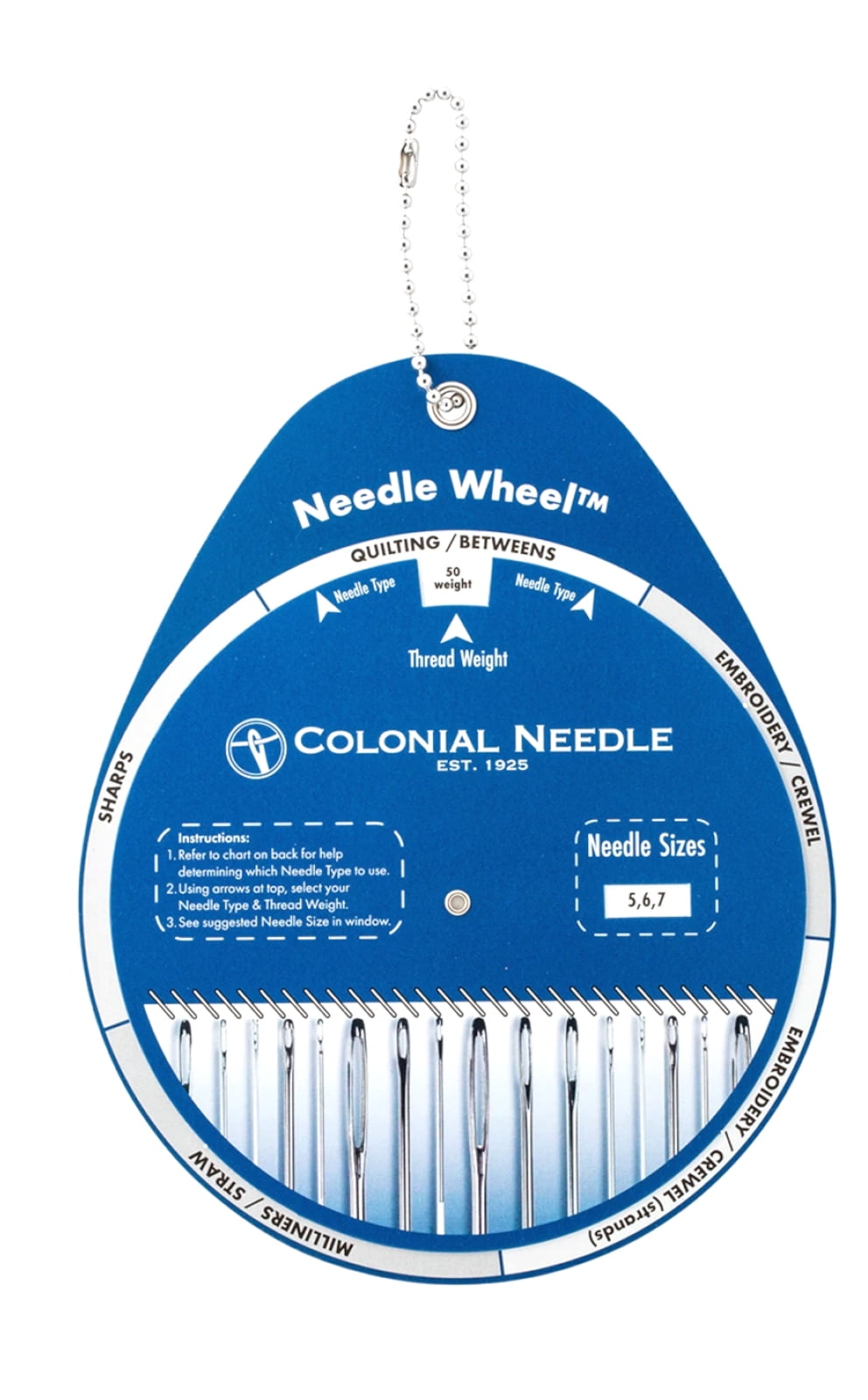 Colonial Needle Wheel Selection Guide Tool CB-NW