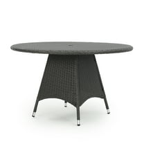 Colonial Outdoor Wicker Round Dining Table, Grey