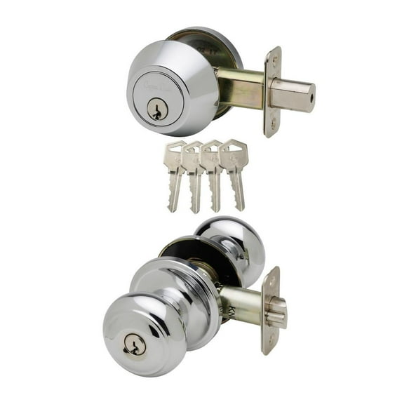 Copper Creek CKDB141PS Door Knob Keyed Alike with Deadbolt Combination, Polished Stainless