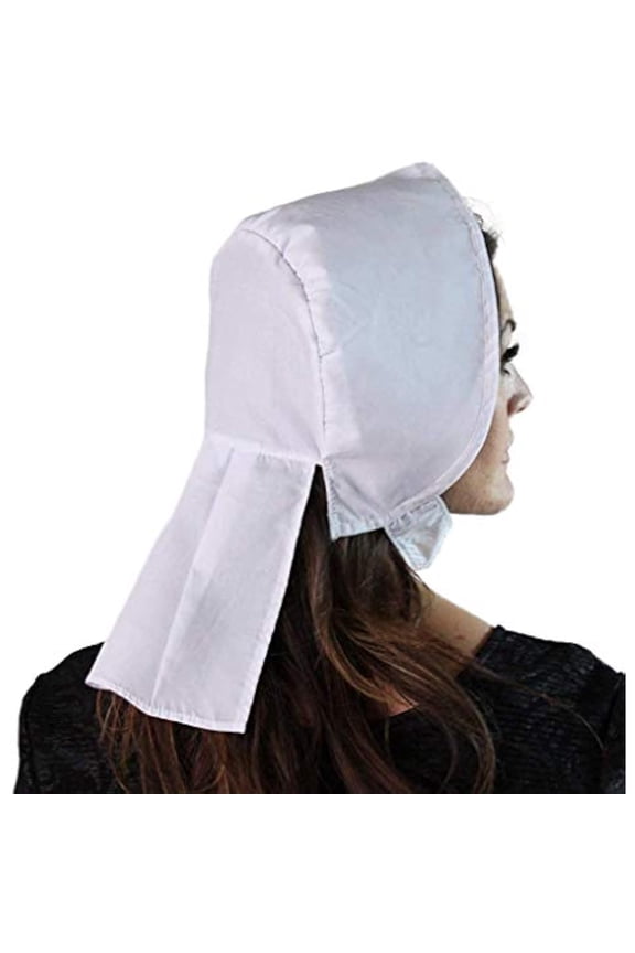 Colonial Puritan Pilgrim White Bonnet, Youth-Adult Size