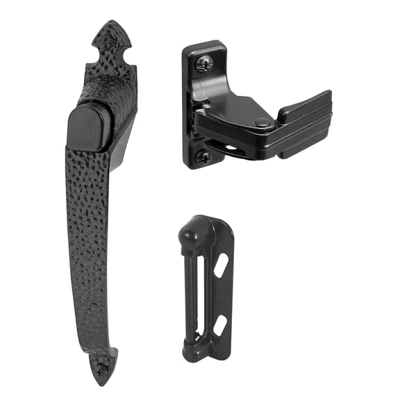 Colonial Push Button Screen or Storm Door Latch, Black