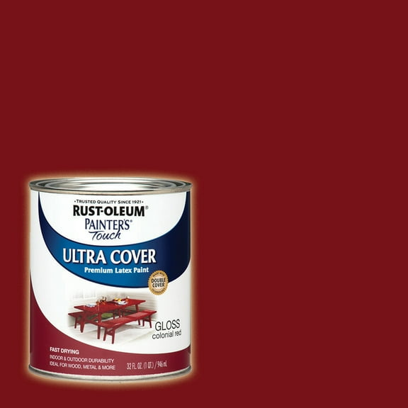 Colonial Red, Rust-Oleum Painter's Touch Ultra Cover Gloss, Quart, 2 Pack