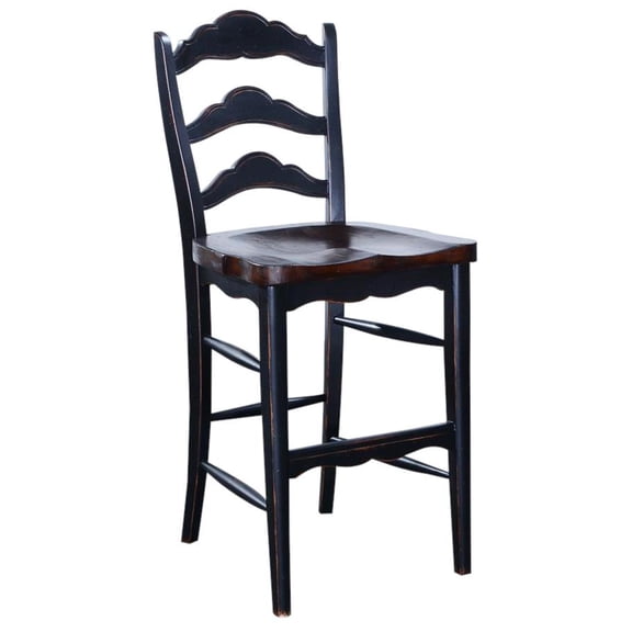 Colonial Solid Wood Counter Stool-Antique Style