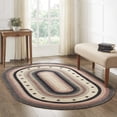 thumbnail image 1 of VHC Brands Colonial Star Rug with PVC Pad, Jute Blend, Oval, Tan Black Red, 60x96 inches, 1 of 4