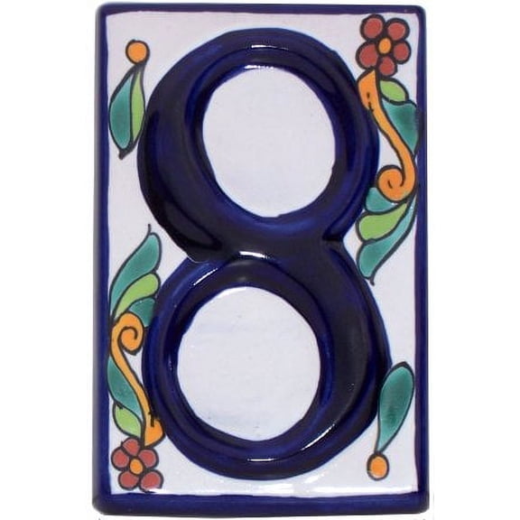 Colonial Talavera Ceramic House Number Eight