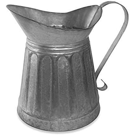 Colonial Tin Works CTW Metal Milk Pitcher Rustic Farmhouse Decor, Steel, 12-inch Height, one size, Galvanized Silver (530042)$$Home Decor, Kitchen, & Other