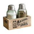 thumbnail image 1 of Colonial Tinworks Mason Jar Salt & Pepper Shakers Set with Wood Tray for Rustic Farmhouse Table Decor, Vintage Home Decoration, and Gift(Box of 2), 1 of 1