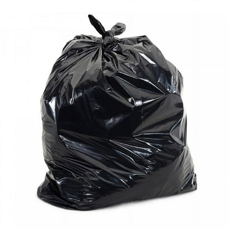 7-10 Gallon Black Trash Bags 24x24 6 Micron 1000 Bags