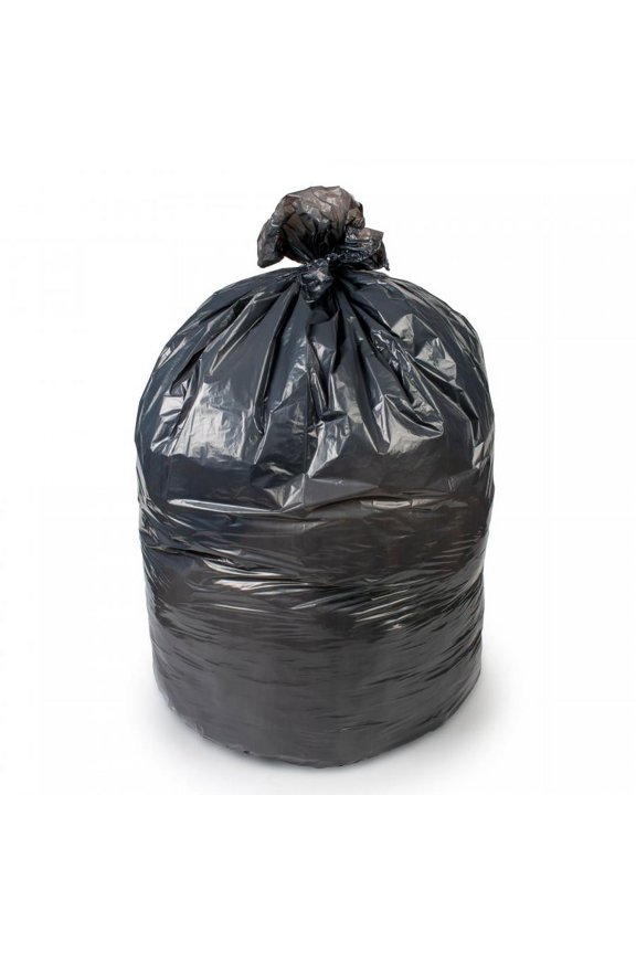 Colonial Trash Bag, Black, LLDPE, .65 Mil., 60 Gallon, Flat Pack, 200 Count