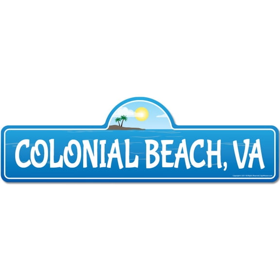 Colonial VA Virginia Beach Street Sign | Indoor/Outdoor | Surfer Ocean Lover Décor For Beach House Garages Living Rooms Bedroom | Signmission Personalized Gift
