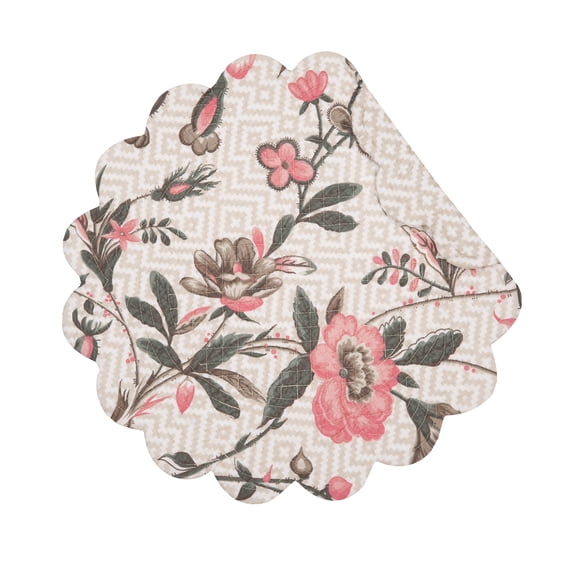 Colonial Williamsburg Blair Garden Flowers 100% Cotton Round Single Placemat 17"