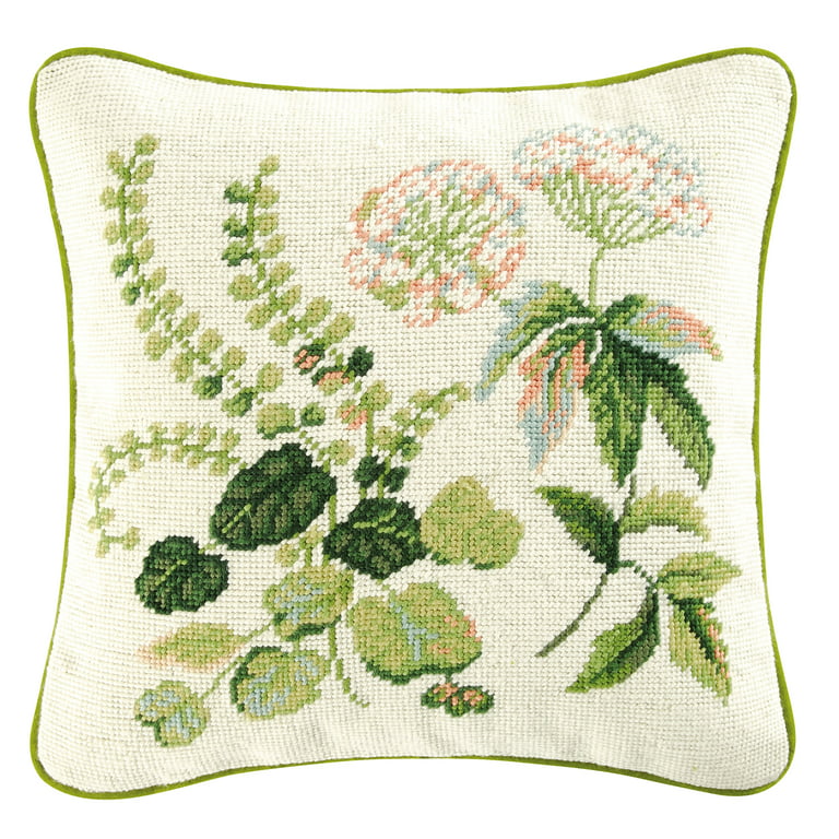 C&F Home Colonial Williamsburg Fern Needlepoint Pillow 14 x 14 Multi