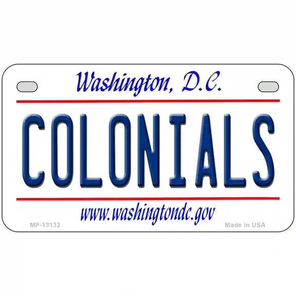 Colonials Novelty Metal License Plate 7" x 4" Motorcycle (MP)