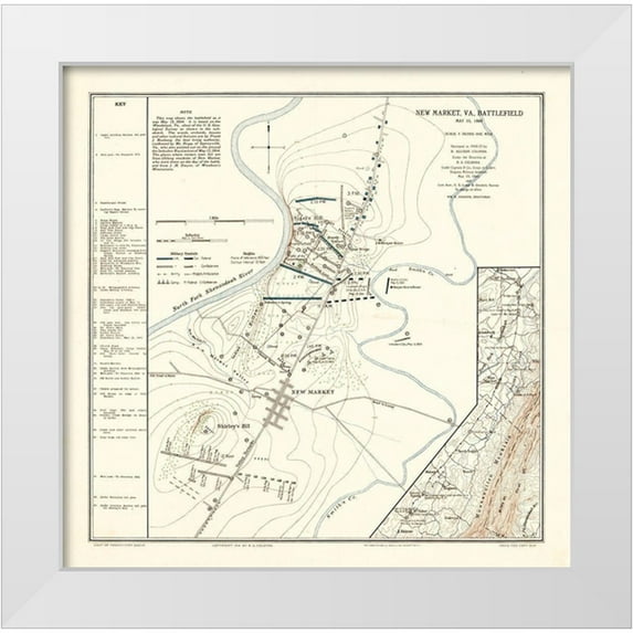 Colonna 20x20 White Modern Wood Framed Museum Art Print Titled - New Market Virginia - Colonna 1864