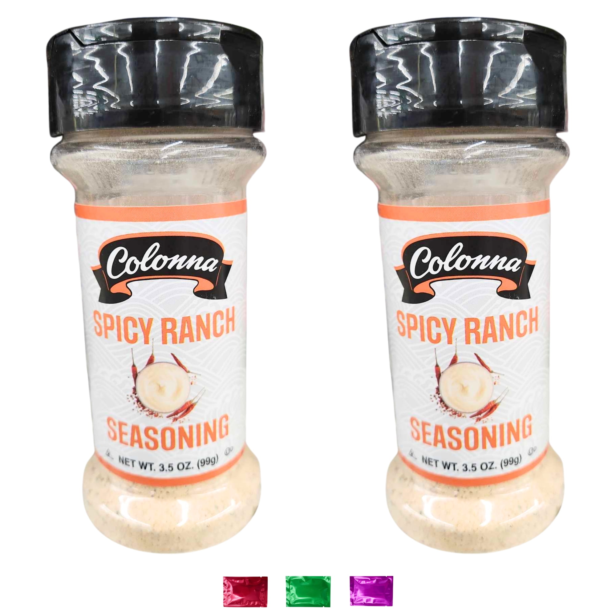 Colonna Spicy Ranch Seasoning Powder 3.5 Oz Shaker Bottle 2 Pack, Dips Dressings Meat Vegetables Marinade Gourmet Grilling Cooking Kitchen Supplies w/ Bonus Snoep in Beperkte Oplage