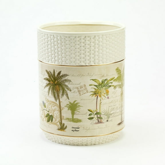 Colony Palm Waste Basket Ivory