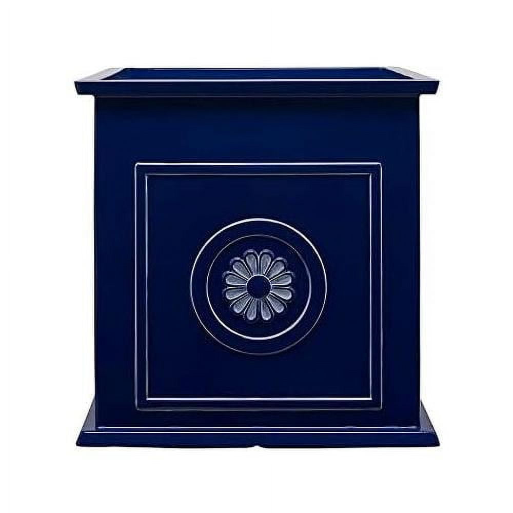 Navy Ceramic Square Outdoor/Indoor Planter, 18.25"
