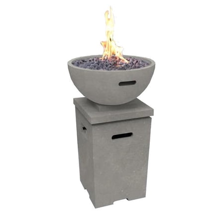 Colonyhouse 23 Inch Square Concrete Propane Fire Pit in Gray By Lakeview Outdoor Designs