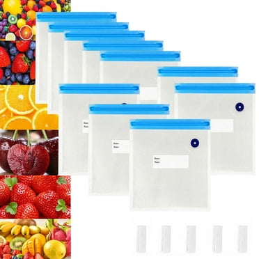 Coloody 10 Pcs Reusable Vacuum Zipper Bags, Used For Food Storage And Supply Cooking