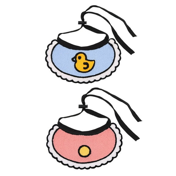 Coloody 2 pcs Pet Bib Bandana Cute Kerchief Adjustable Cat Saliva Towel Kitten Collar Kitty Necktie Puppy Scarf