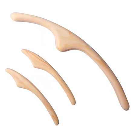 Coloody 3 Pcs Wooden Gua Sha Scraping Massage Tool Kit, Lymphatic Drainage Massager Wood Therapy Massage Tools for Facial And Body Massage Health Care Beauty