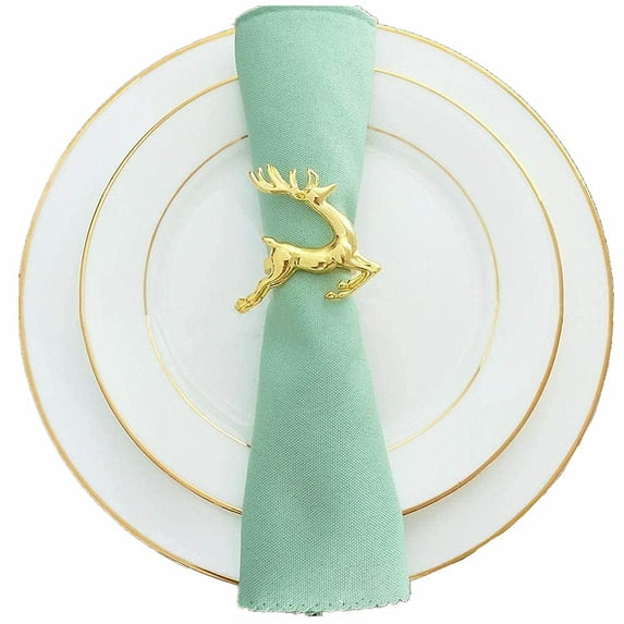 Coloody 6pcs Napkin Rings Set,Alloy Napkin Holder for Wedding Christmas Party Dinner Table Decor