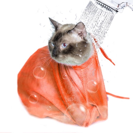 Coloody Cat Grooming Bag Bathing Shower Mesh Bag for Nail Trim/Examining/Ear Clean