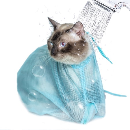Coloody Cat Grooming Bag Bathing Shower Mesh Bag for Nail Trim/Examining/Ear Clean