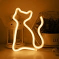 thumbnail image 1 of Coloody Cat Shaped Neon Signs Led Neon Light Art Decorative Lights Wall Decor-Yellow Cat, 1 of 3