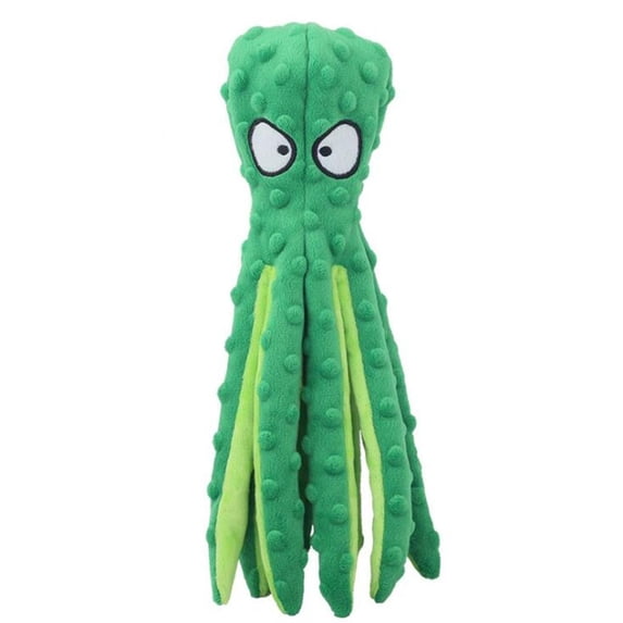 Coloody Dog Squeaky Octopus Toys- No Stuffing Plush Toy with Sounding Crinkle Paper and Squeaker Inside Pet Puppy Dog Chew Toys(12.6”)