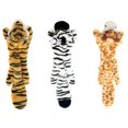 thumbnail image 1 of Coloody Dog Squeaky Toys, No Stuffing Plush Chew Toy for Small Medium Dogs,Cute Animal Tiger Giraffe and Zebra Teething Interactive Gift(17.7"), 1 of 4