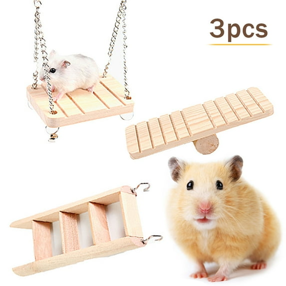 Coloody Hamster Chew Toys 3 Pack Natural Wooden Pet Toy Small Pets Teeth Care