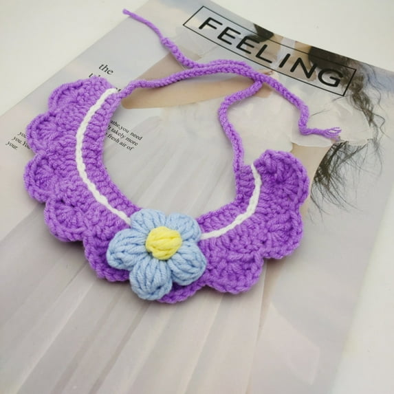Coloody Hand-Knitted Cat and Dog Collar Costume,Cute Washable Pet Scarf,Adjustable Decorative Bib Accessories