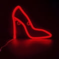 thumbnail image 1 of Coloody High heels Shaped Neon Lights LED Neon Light Sign Neon Wall Light Battery/USB Operated Neon Light-Red High Heels, 1 of 2