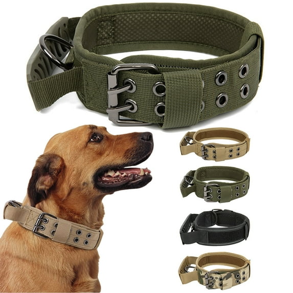Coloody Nylon Dog Show Collar Reflective Heavy Duty Dog Collar With Handle And Buckle Military Tactical Dog Collar