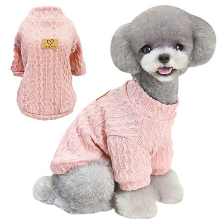 Coloody Small Knitted Dog Sweater Warm Puppy Winter Clothes Doggie Pullover Sweaters Pet Knitwear
