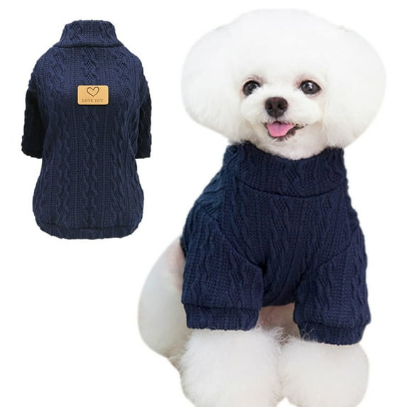 Coloody Small Knitted Dog Sweater Warm Puppy Winter Clothes Doggie Pullover Sweaters Pet Knitwear