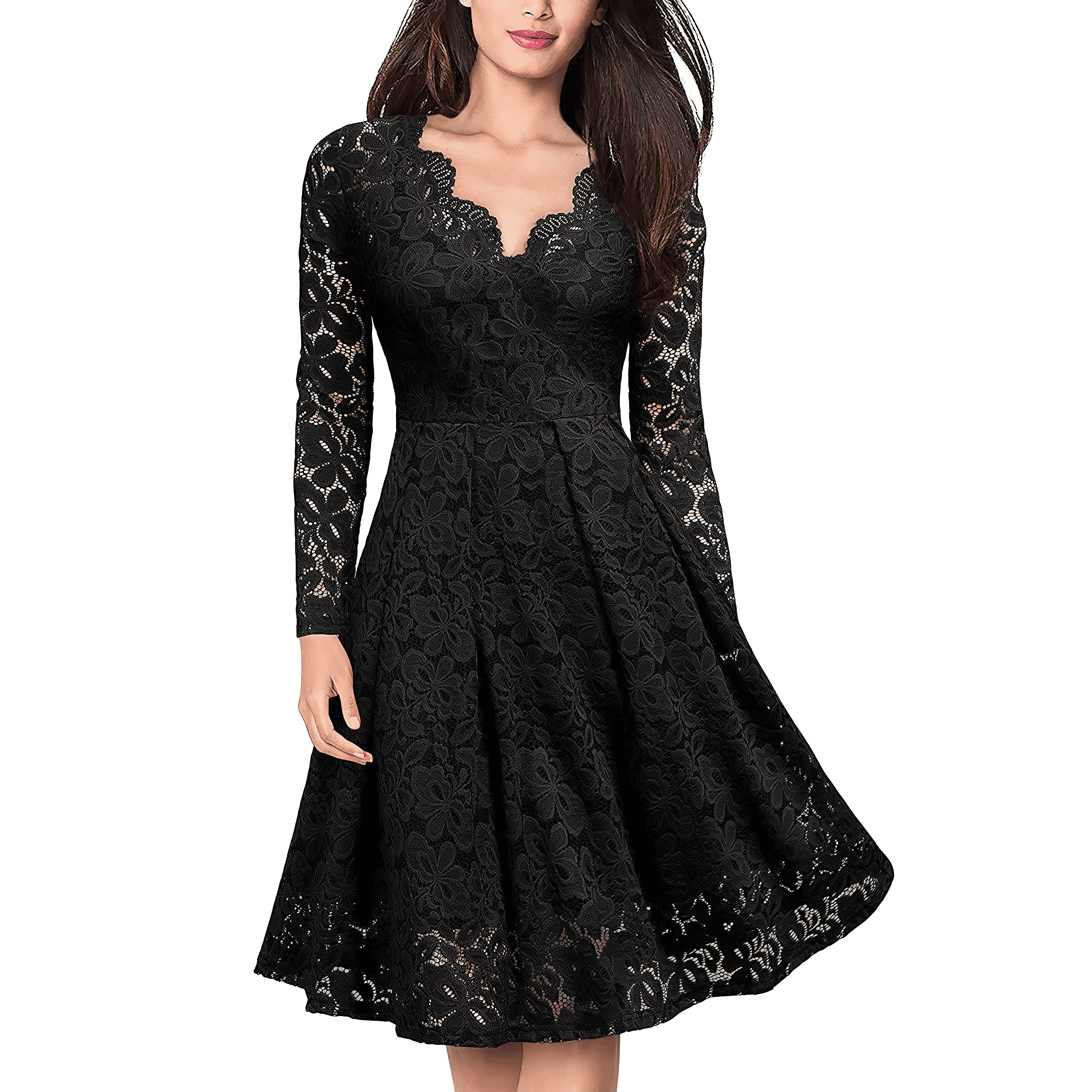 chinese dress ladies Romance Talks Long Sleeve A-Line Lace Mini Dress